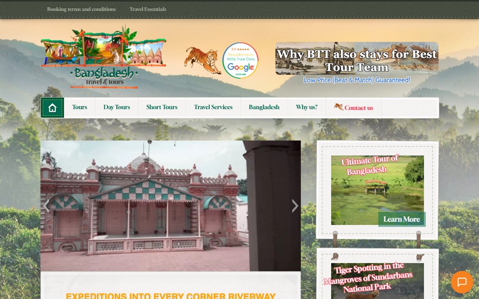 Screenshot preview of Bangladesh Travel & Tours